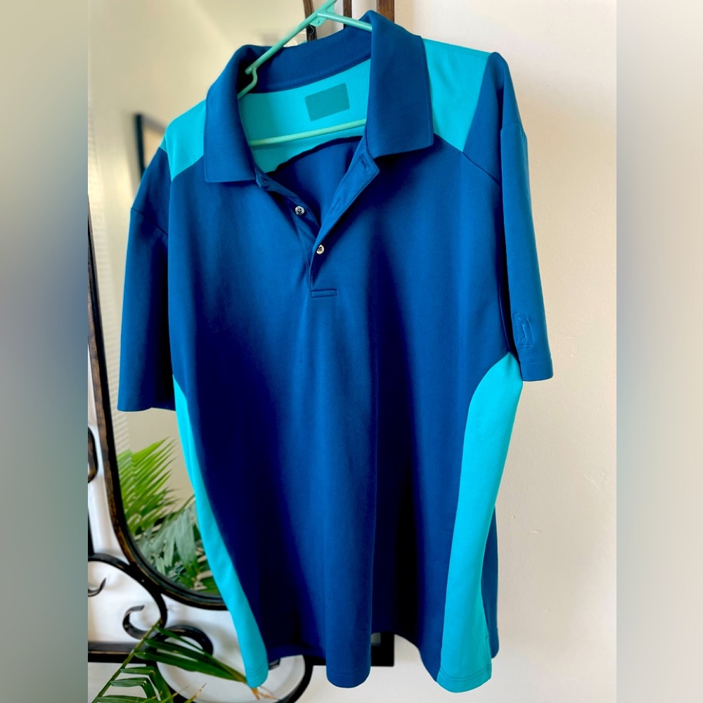 PGA Tour Men's Polo Shirt - Navy and Teal